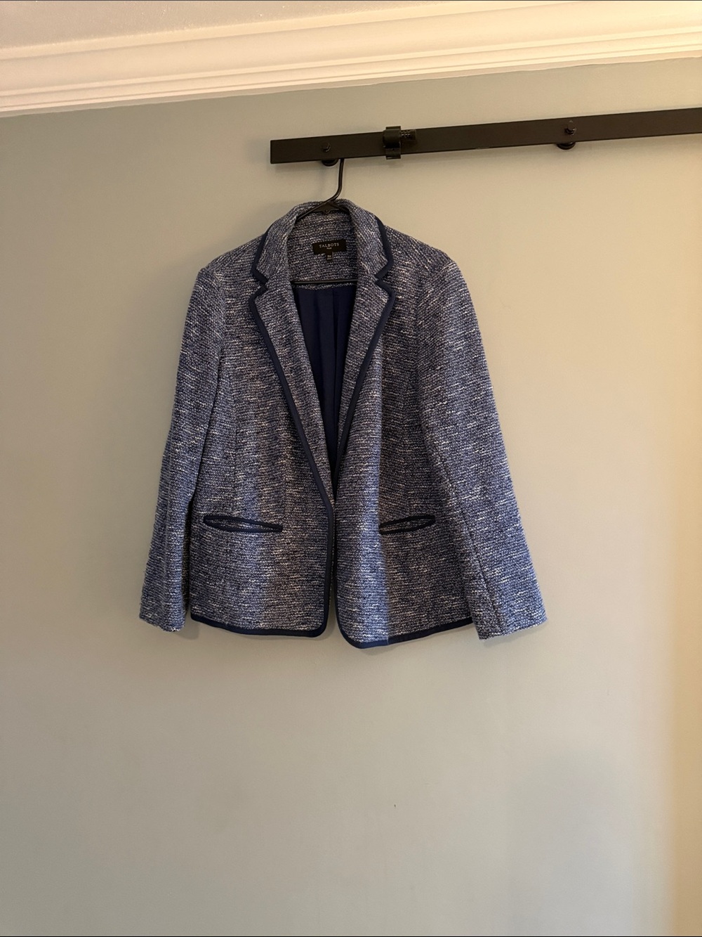 Talbots Textured Navy Tweed Blazer - Classic Women’s Jacket